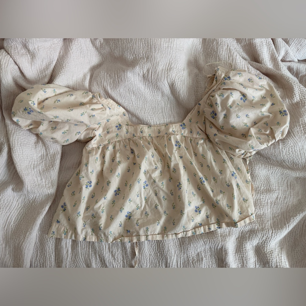 Viola Puff Sleeve Blouse - Beige